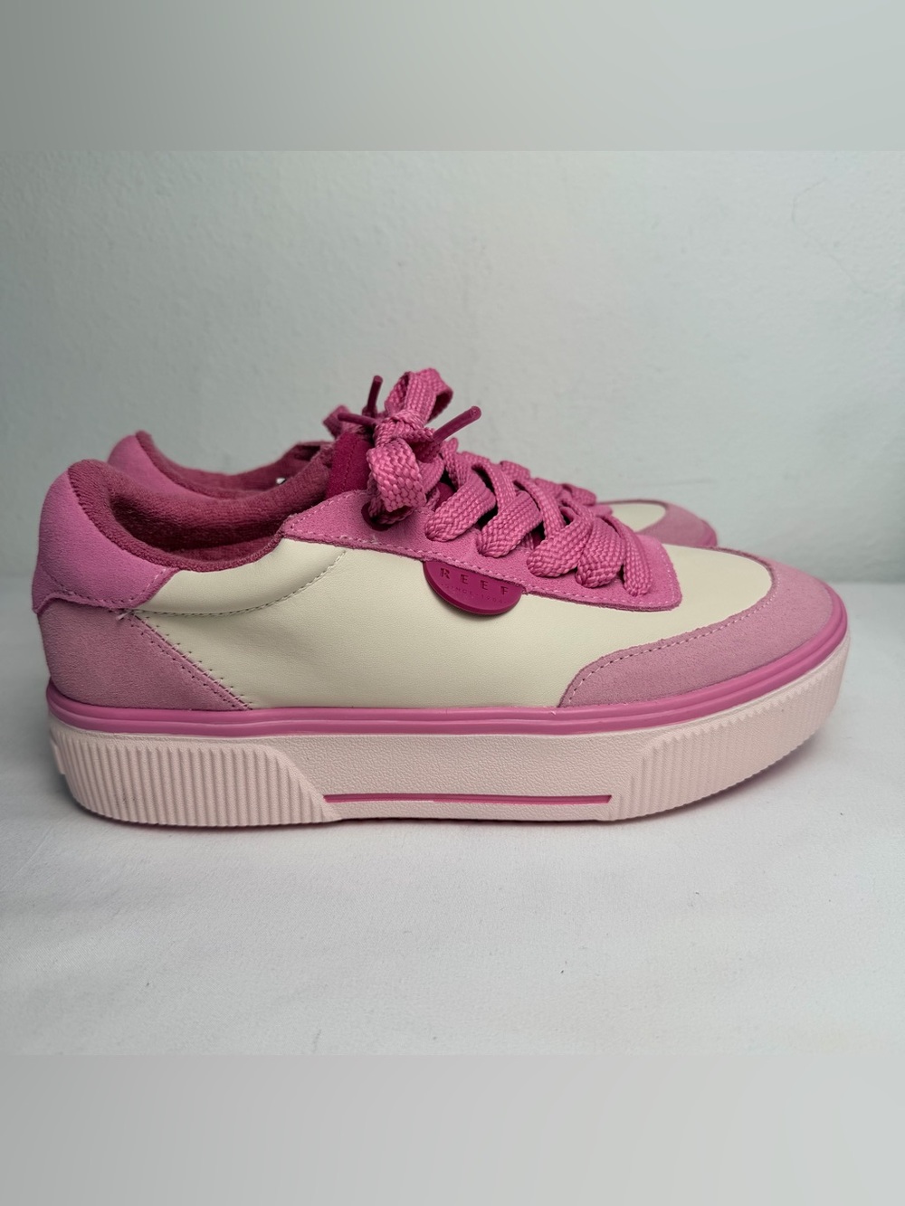 Reef Women's Pink and Cream Platform Casual Sneaker - Picture 7 of 10